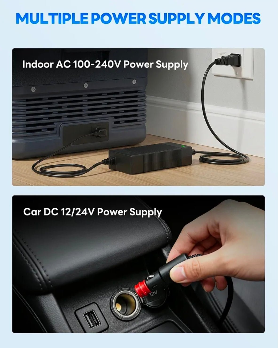 12V Portable Car Fridge Freezer Combo – 20 Quart Electric Cooler for Travel & Camping - Horizon Endless