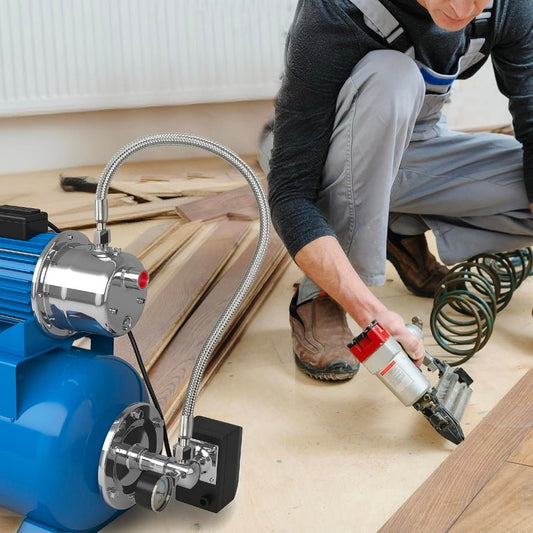 1/4 NPT x 20 in Air Compressor Jumper Hose, G1/4 Swivels, 870 PSI Corrugated stainless steel core and braided cover help absorb vibration and accommodate movement in compressor air lines - Horizon Endless