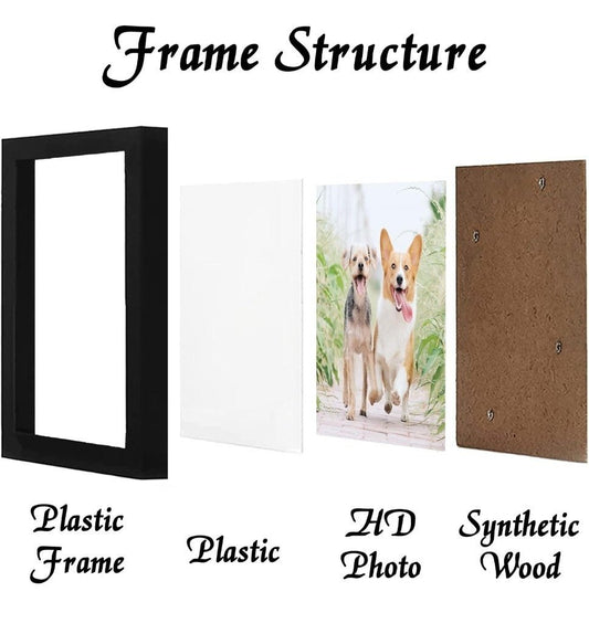 14x14 Picture Frame Set of 2 Black Square Photo Frames High Transparent Wall... - Horizon Endless