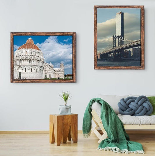18x24 Frame – Classic Rustic Wood Wall Picture Frame, Single (Brown) - Horizon Endless
