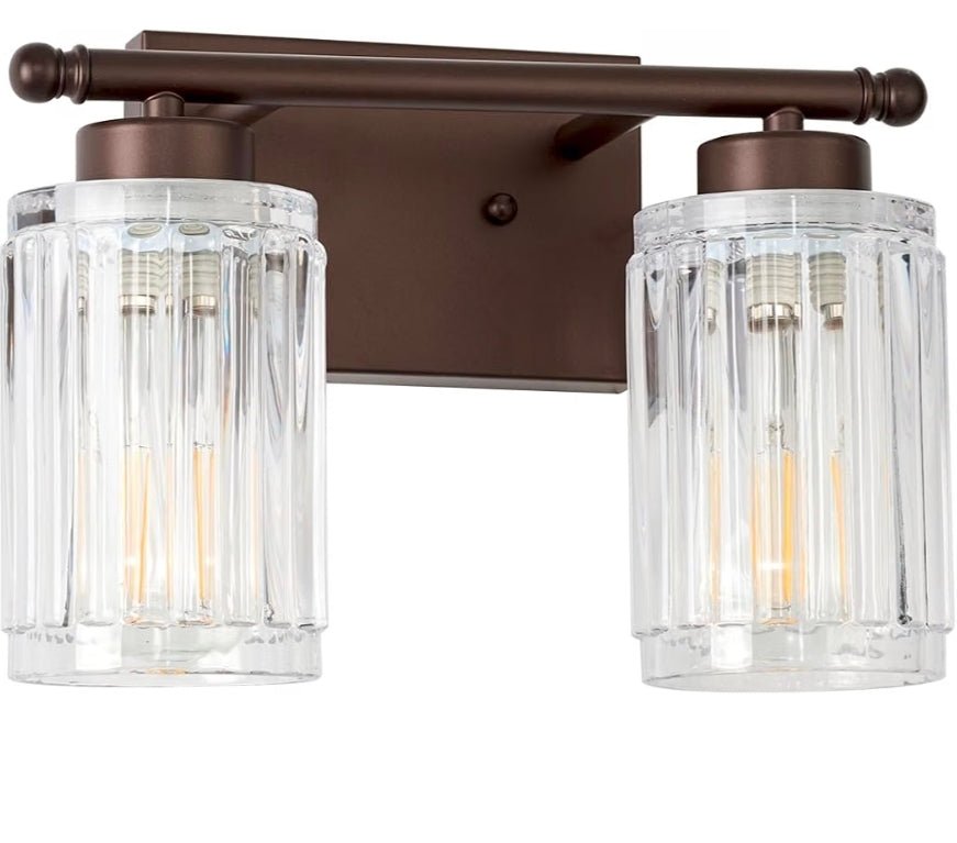 2 Light Bathroom Light Fixtures Modern ORB 12 Inch Vanity Lights for Bathroom Lighting Fixtures Over Mirror with Thickened Glass Shade for Cabinet Mirror Bedroom Hallway - Horizon Endless