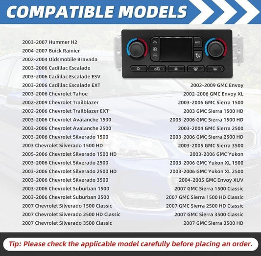 599-211XD Climate Control Module AC Control Panel Fit for 2003-2007 Chevy GMC Bu - Horizon Endless