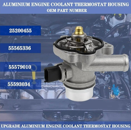 Aluminium Coolant Thermostat Housing Assembly Fit for Chevy 1.4L Compatible with 2011-2020 Chevy Cruze Limited Sonic Trax, Buick Encore, Sensor & O-ring, Replace 25200455 55593034 902-808 - Horizon Endless