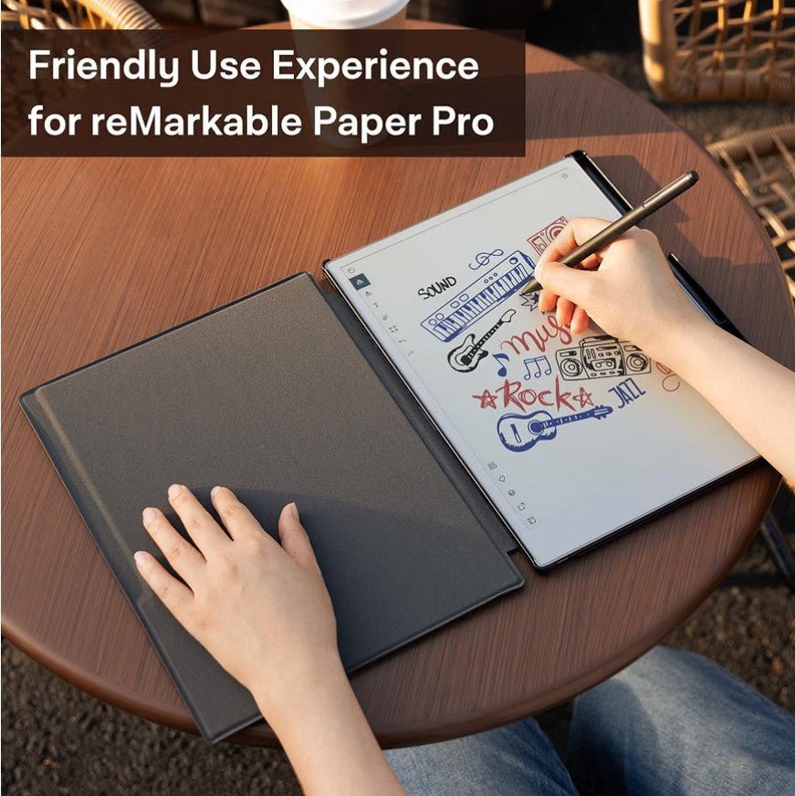 CoBak Case for reMarkable Paper Pro 11.8" – Gray Folio with Pen Holder - Horizon Endless