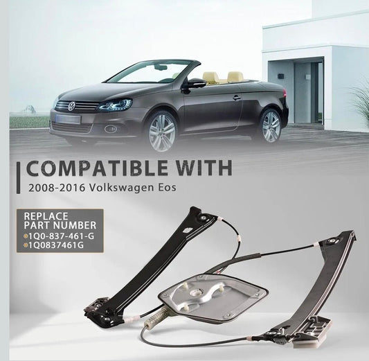 Front Left Driver Side Power Window Regulator Assembly Compatible for 2008-2016 Volkswagen Eos Replacement 1Q0-837-461-G, 1Q0837461G - Horizon Endless