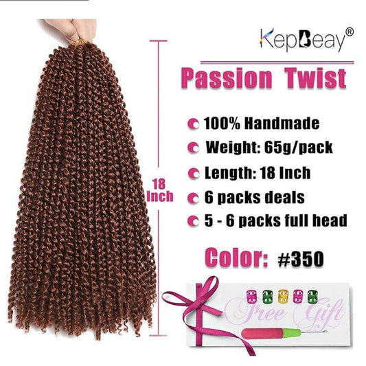 Passion Twist Hair Extensions 24” Inch 7 Packs NEW Waterwave Crochet Hair Braids - Horizon Endless