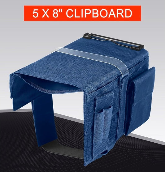 Reversible Kneeboard Pilot Classic Clipboard and Pen Holder, Blue Aviation Flight Organizer, Storage Pockets and Padded Knee Rest for Cockpit Use, Secure Clip Holds Navigation Charts - Horizon Endless
