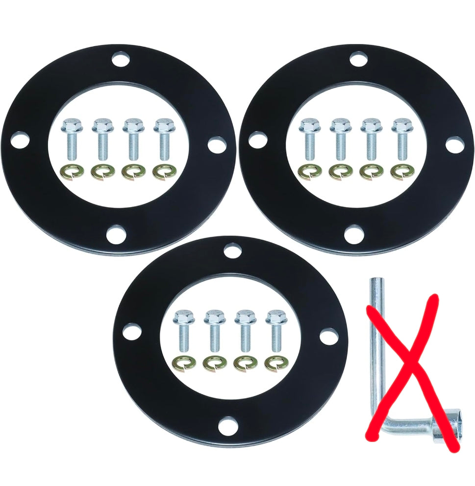 Upgraded 3 Pack High-Strength Deck Spindle Reinforcement Rings
Include Mouting Bolts for John Deere All Series Lawn Tractors and Lawn Mowers