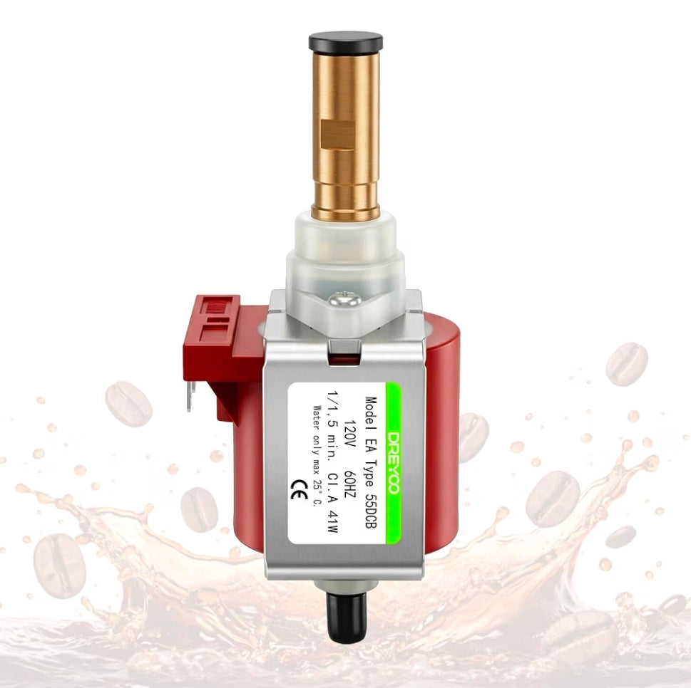 41w Espresso Machine Vibratory Pump Replacement, Brass Outlet
Compatible with ULKA EX5 & Multiple Espresso Machines, 120V 60Hz, Stable & Smooth Operation, Easy to Install