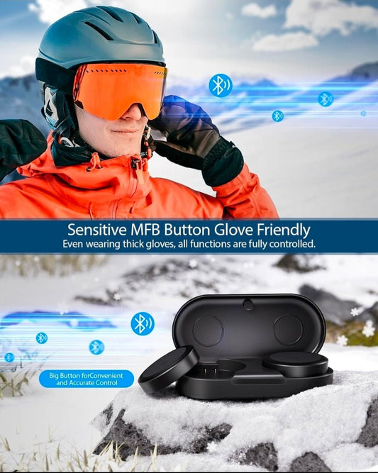 Ski Helmet Speaker, True Wireless Earbuds for Audio-Ready Helmets, Bluetooth Headsets with Charging Case & LED Display & IPX5 Water-Resistant, Glove-Friendly Controls - Horizon Endless