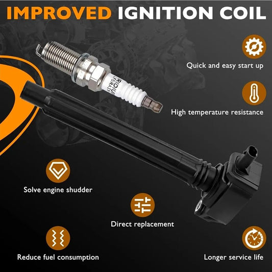 UF751 Ignition Coil Pack & Iridium Spark Plug Fits Jeep Cherokee Renegade Fits Fiat 500X Dodge Dart Chrysler 200 Ram Promaster 2.4L L4, 2015-2021 Replace# 5C2113, GN10738, 2 PINS - Horizon Endless