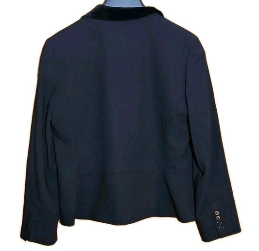 Vtg Ralph Lauren Womens Petite Size 14p Blazer Jacket Velvet Collar Dinner Jacke - Horizon Endless
