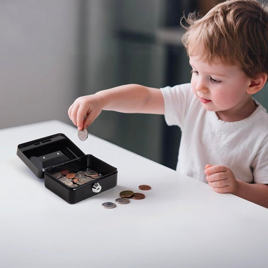 Secure Your Savings: Small Lockable Cash Box - X-Small Gift Box, Steel Construction - Horizon Endless