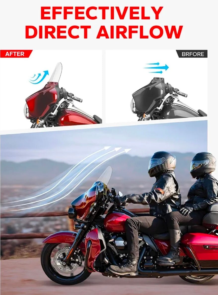 10" Clear Windshield Round Windscreen Wind Splitter Wind Deflector Compatible with Harley Davidson Touring Electra Glide Ultra Classic Street Glide Ultra limited Tri Glide 2014-2023 - Horizon Endless