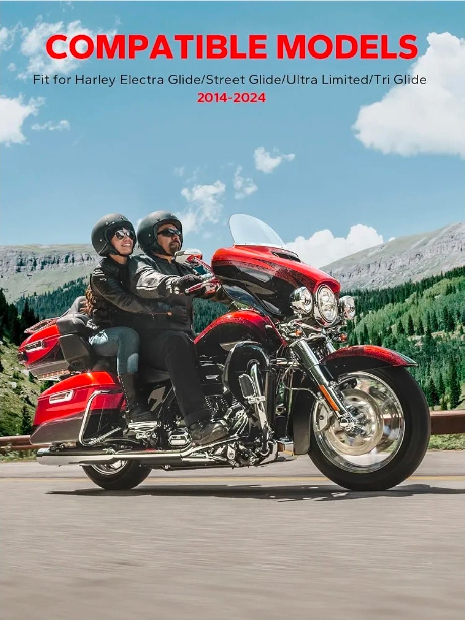 10" Clear Windshield Round Windscreen Wind Splitter Wind Deflector Compatible with Harley Davidson Touring Electra Glide Ultra Classic Street Glide Ultra limited Tri Glide 2014-2023 - Horizon Endless