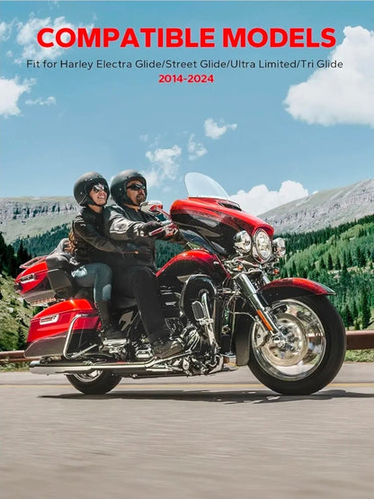 10" Clear Windshield Round Windscreen Wind Splitter Wind Deflector Compatible with Harley Davidson Touring Electra Glide Ultra Classic Street Glide Ultra limited Tri Glide 2014-2023 - Horizon Endless