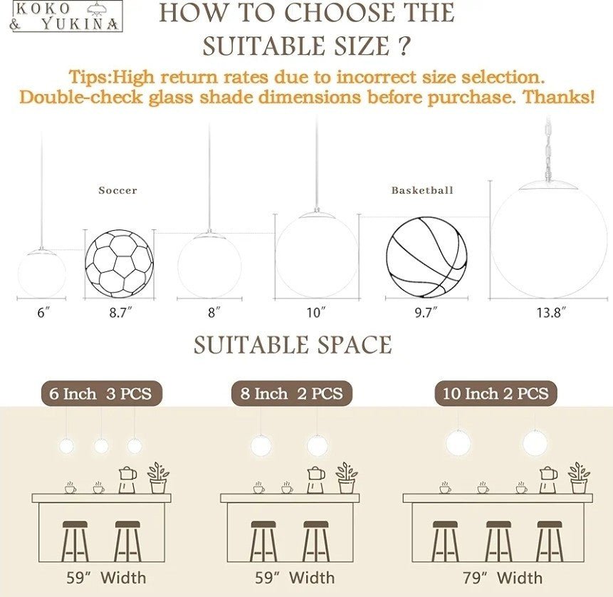 10" Milk Glass Pendant Light Mid Century Modern Globe Hanging Light Fixtures for - Horizon Endless