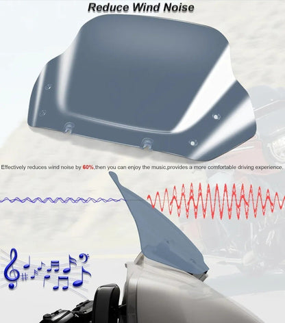 10" Wave Windshield Windscreen Wind Splitter fits for FLHXSE 2023 & Up FLHX 2024 - Horizon Endless