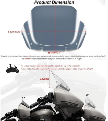 10" Wave Windshield Windscreen Wind Splitter fits for FLHXSE 2023 & Up FLHX 2024 - Horizon Endless
