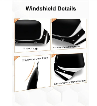 10" Windshield Windscreen Wind Deflector For Harley Touring Street Glide 2024-25 - Horizon Endless