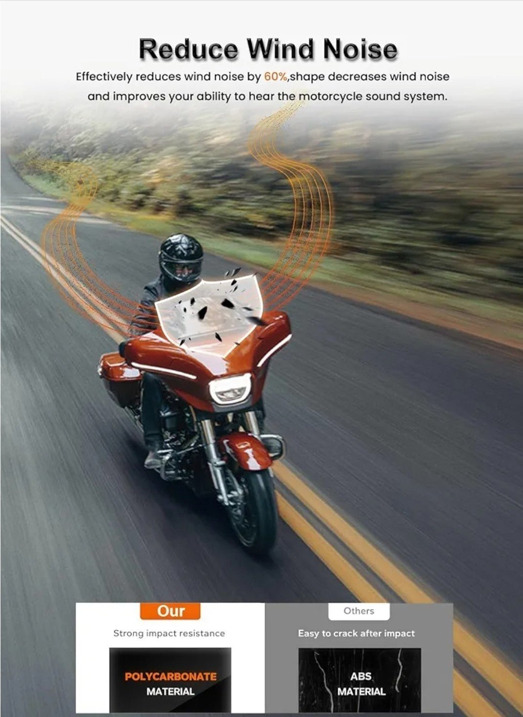 10" Windshield Windscreen Wind Deflector For Harley Touring Street Glide 2024-25 - Horizon Endless