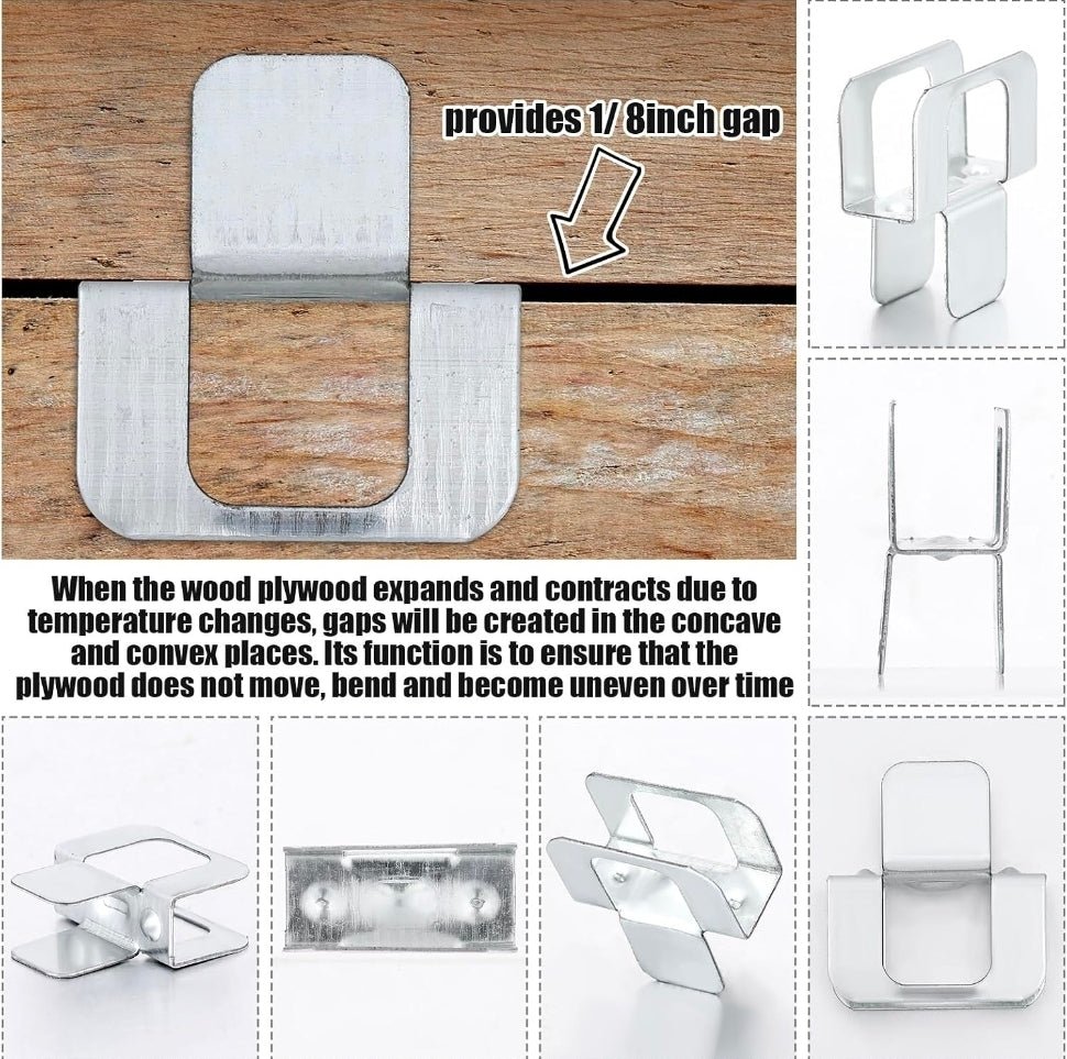100 Pcs 5/8'' Plywood H Clip for Roofing Panel Plywood, Silver Sheathing Clip, Steel Box Clips, Panel Edge Sheathing Clip, Quick‑Installation, Hot‑Dipped Galvanized for Extended Life - Horizon Endless