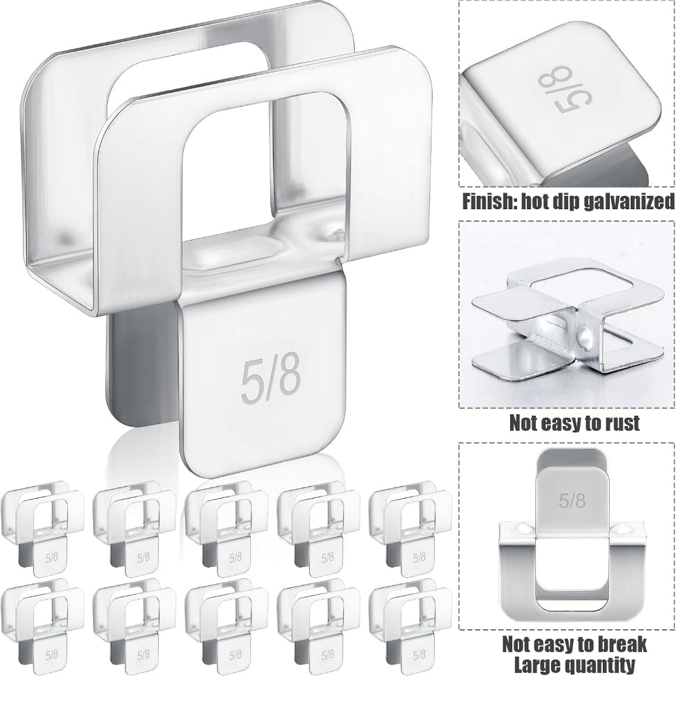 100 Pcs 5/8'' Plywood H Clip for Roofing Panel Plywood, Silver Sheathing Clip, Steel Box Clips, Panel Edge Sheathing Clip, Quick‑Installation, Hot‑Dipped Galvanized for Extended Life - Horizon Endless