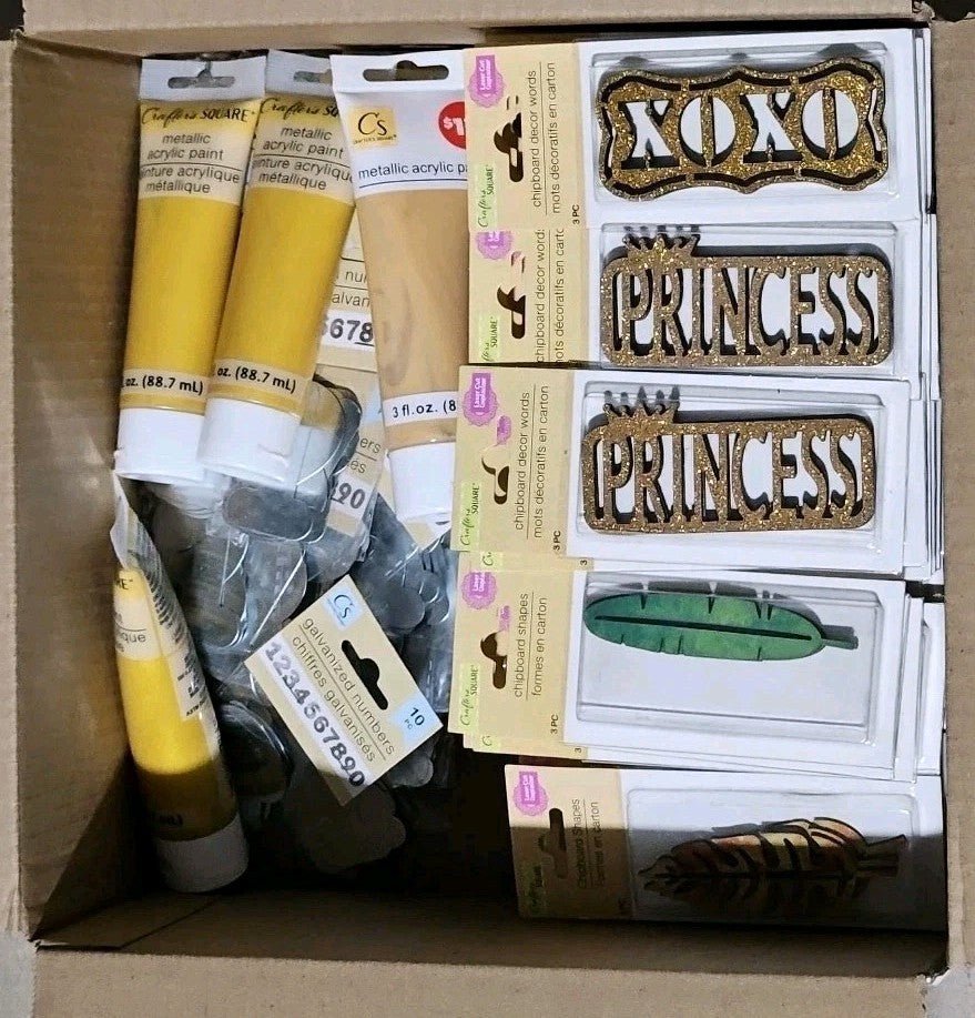 100 Piece Bulk Lot Of Crafter's Square Galvanized Numbers And Chipboard Decor - Horizon Endless