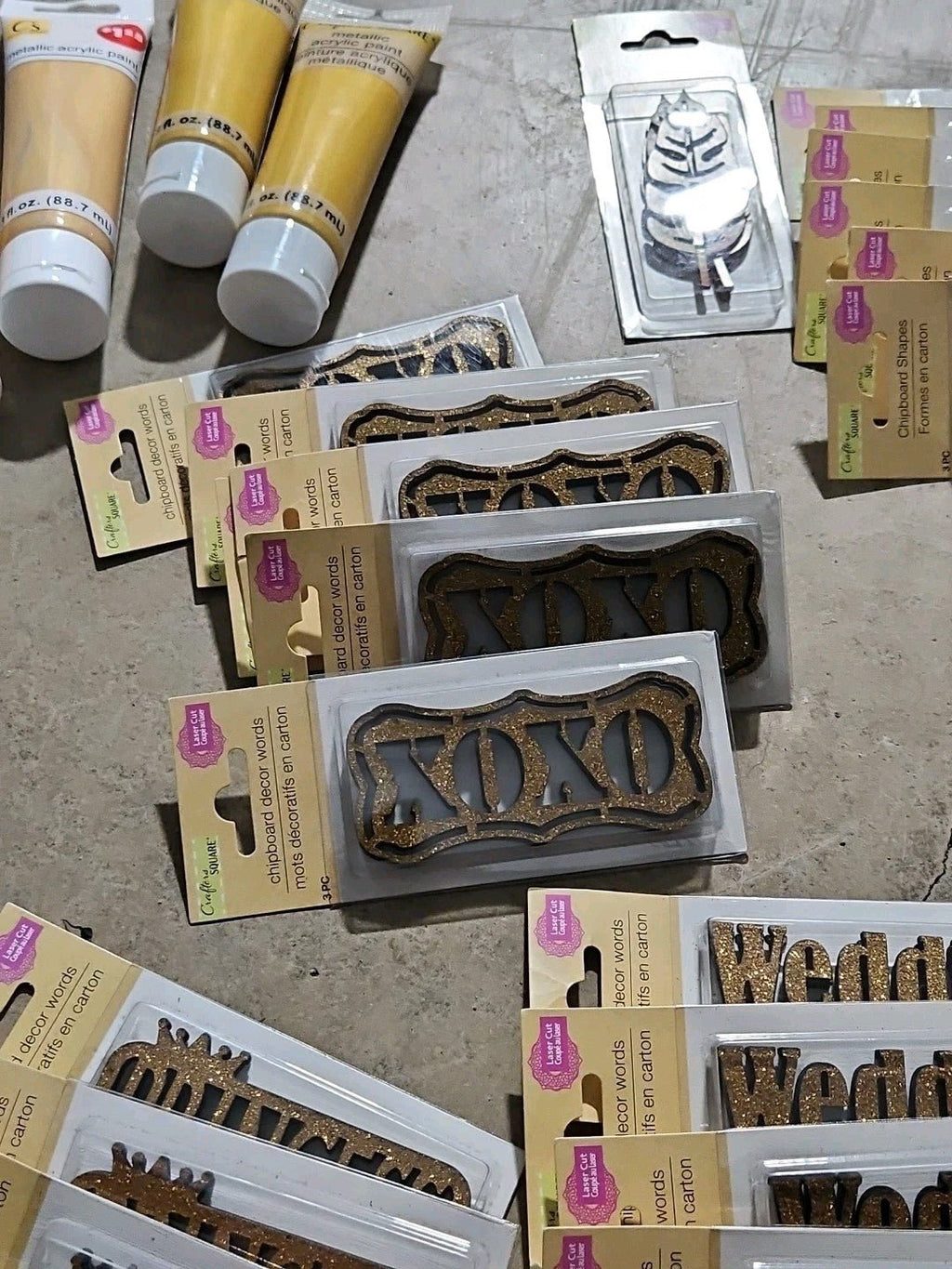 100 Piece Bulk Lot Of Crafter's Square Galvanized Numbers And Chipboard Decor - Horizon Endless