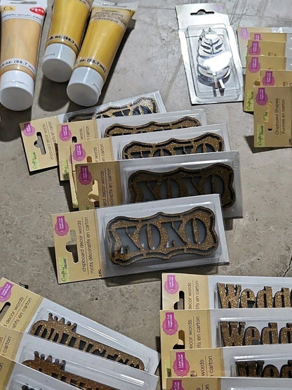 100 Piece Bulk Lot Of Crafter's Square Galvanized Numbers And Chipboard Decor - Horizon Endless
