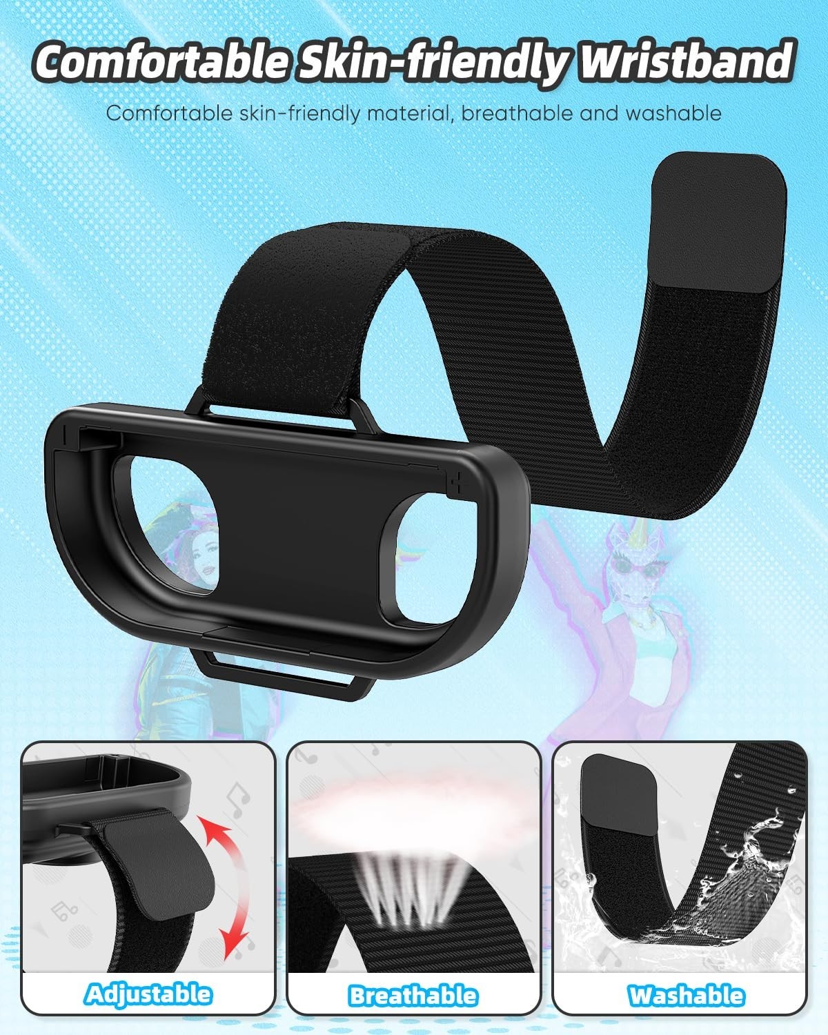 Nintendo Switch 2 Joy-Con Wristbands – Durable Adjustable Joy‑Con Strap Set