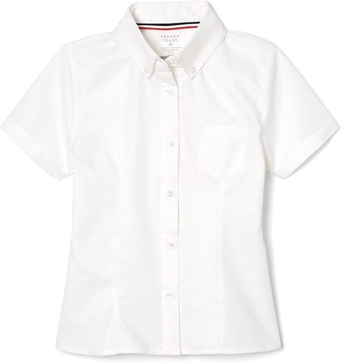 French Toast Girls School Uniform Short Sleeve Button-Up Dress Shirt Size 14