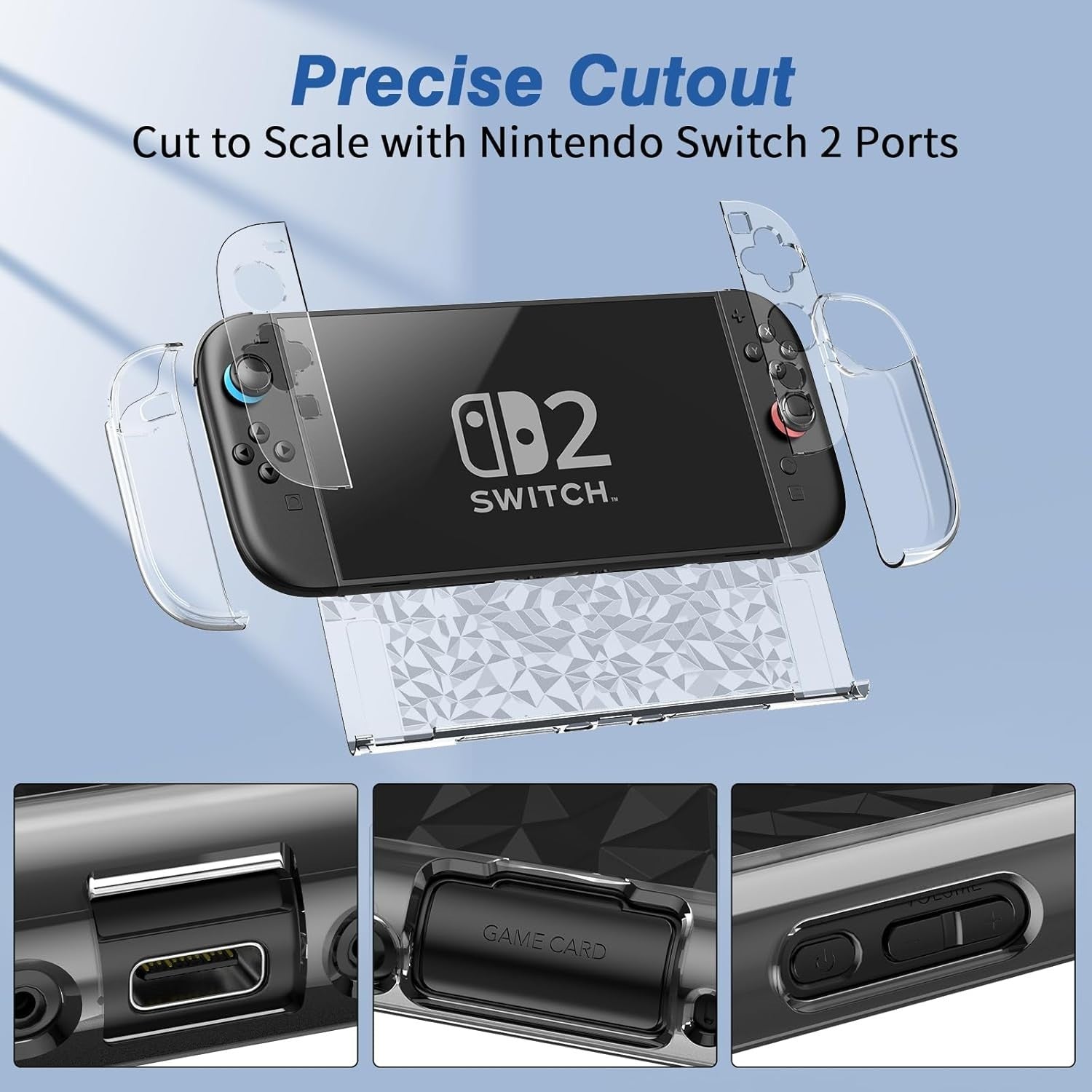 Case for Nintendo Switch 2,Protective Case with Screen Protector and Grip Cover