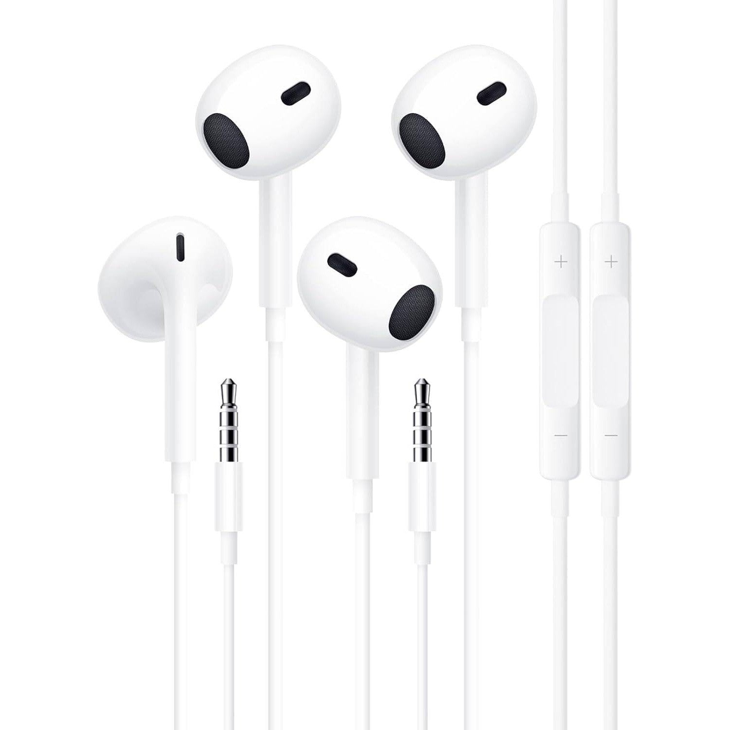 2pack Wired Earphones Half in Ear Comfortable Ergonomic Design for Music