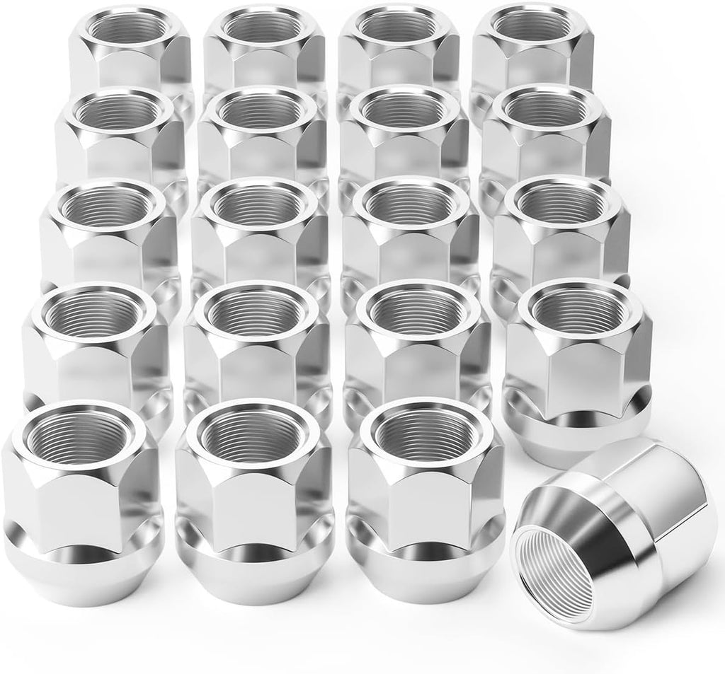 1/2"-20 Open End Lug Nuts, 3/4" 19mm Hex 0.84x0.9 in-20 Pack 0.8 inch