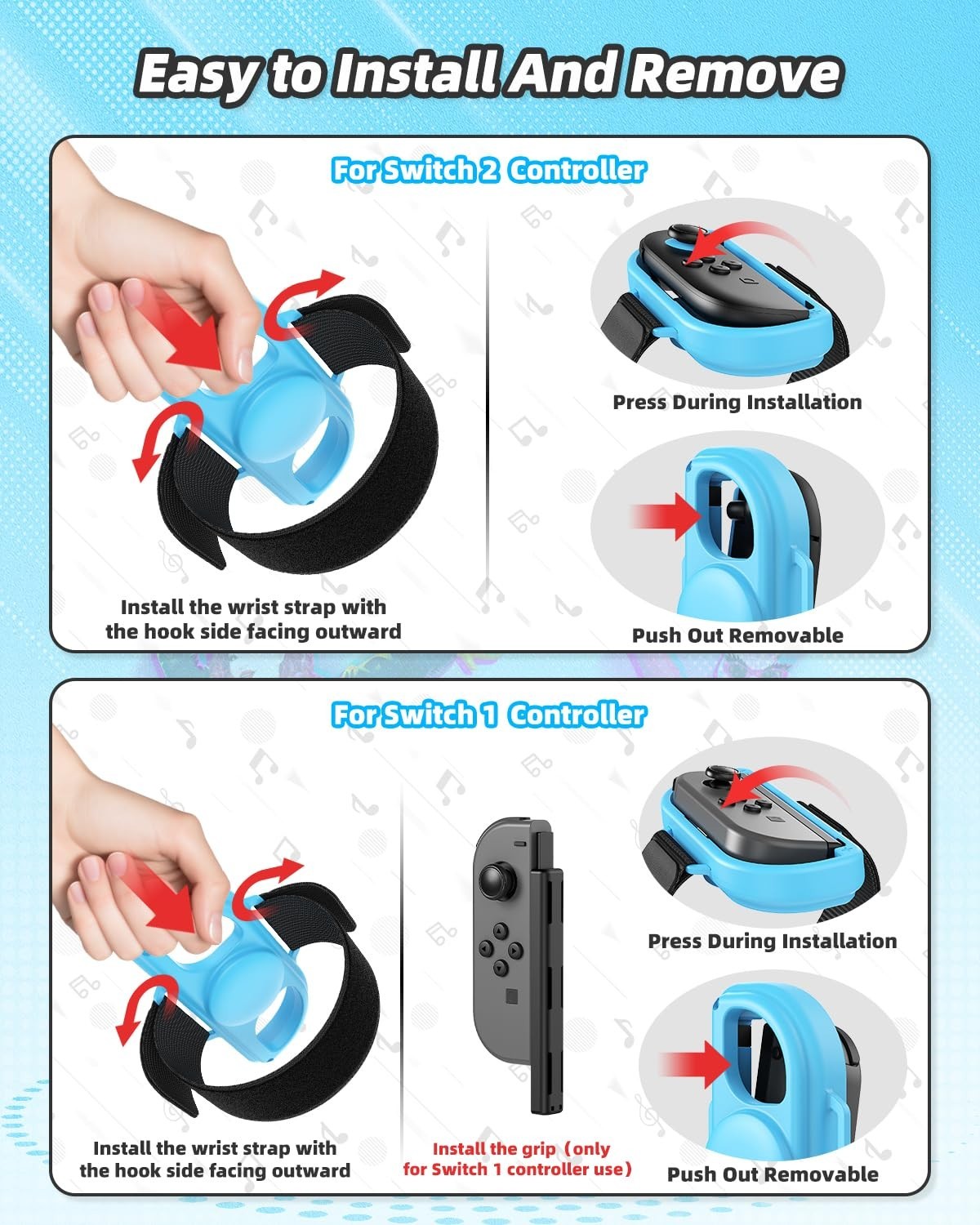 Nintendo Switch 2 Joy-Con Wristbands – Durable Adjustable Joy‑Con Strap Set