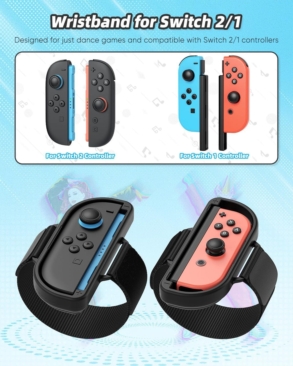 Nintendo Switch 2 Joy-Con Wristbands – Durable Adjustable Joy‑Con Strap Set