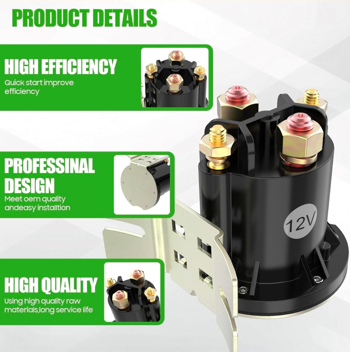 Yamaha Golf Cart Solenoid - 12V Starter Relay for G29 & More - High Quality 4-Terminal - Horizon Endless