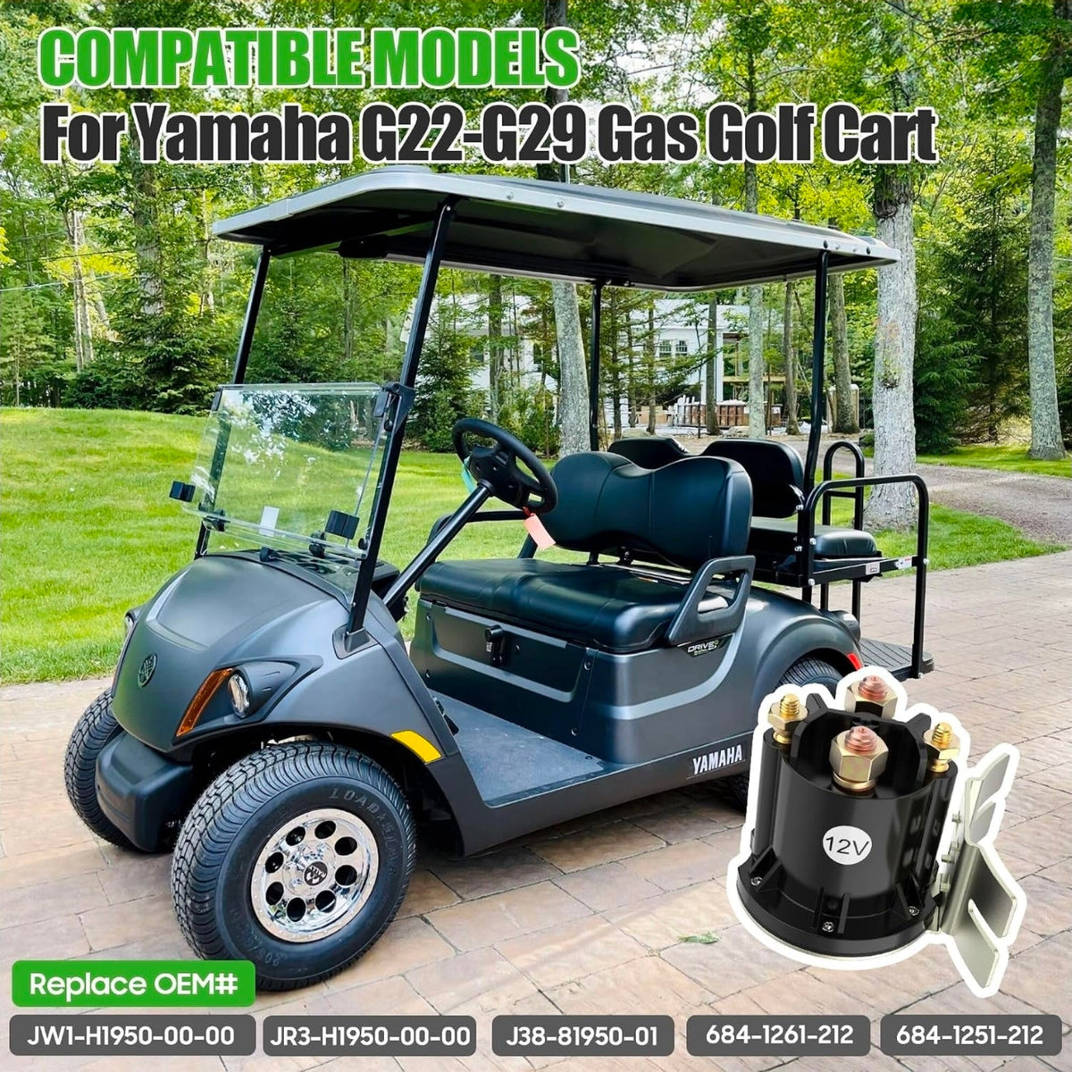 Yamaha Golf Cart Solenoid - 12V Starter Relay for G29 & More - High Quality 4-Terminal - Horizon Endless