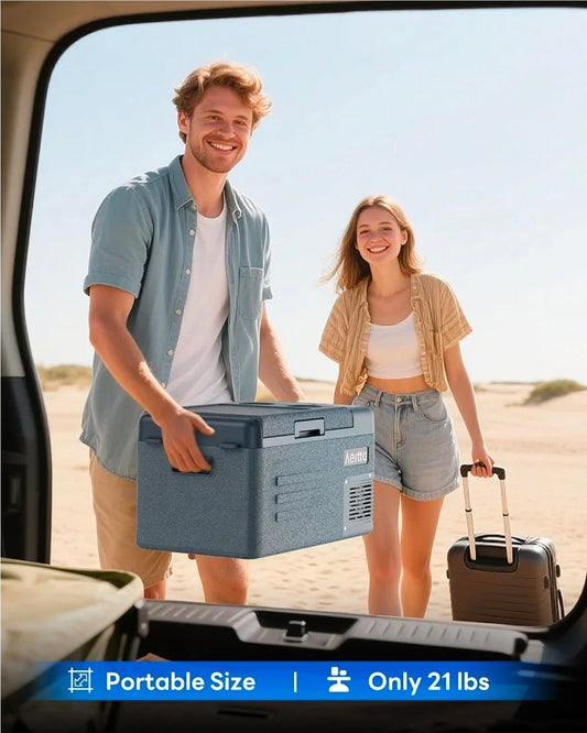 12V Portable Car Fridge Freezer Combo – 20 Quart Electric Cooler for Travel & Camping - Horizon Endless