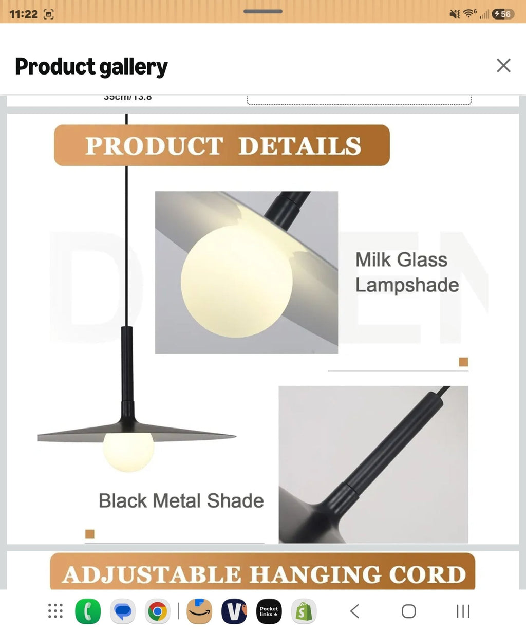 Vintage Black Dome Pendant Light with Adjustable Cord and Milk Glass Shade - Industrial Farmhouse - Horizon Endless