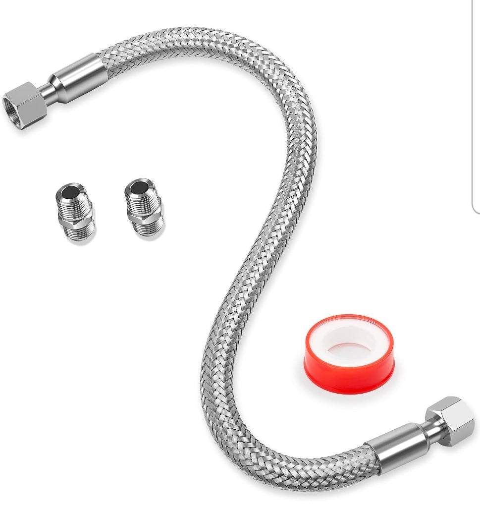 20in 1/4 NPT Air Compressor Hose - Durable Corrugated Stainless Steel Jumper Hose - Horizon Endless