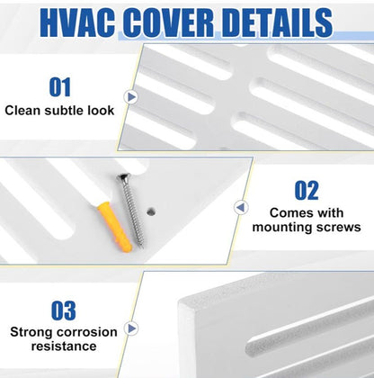 14 x 6 Return Air Vent Cover PVC White | Heavy Duty Rustproof HVAC Grille, 16 x 8 Overall Size, 0.7" Thick for Bathrooms, Laundry Rooms & Coastal Homes - Horizon Endless