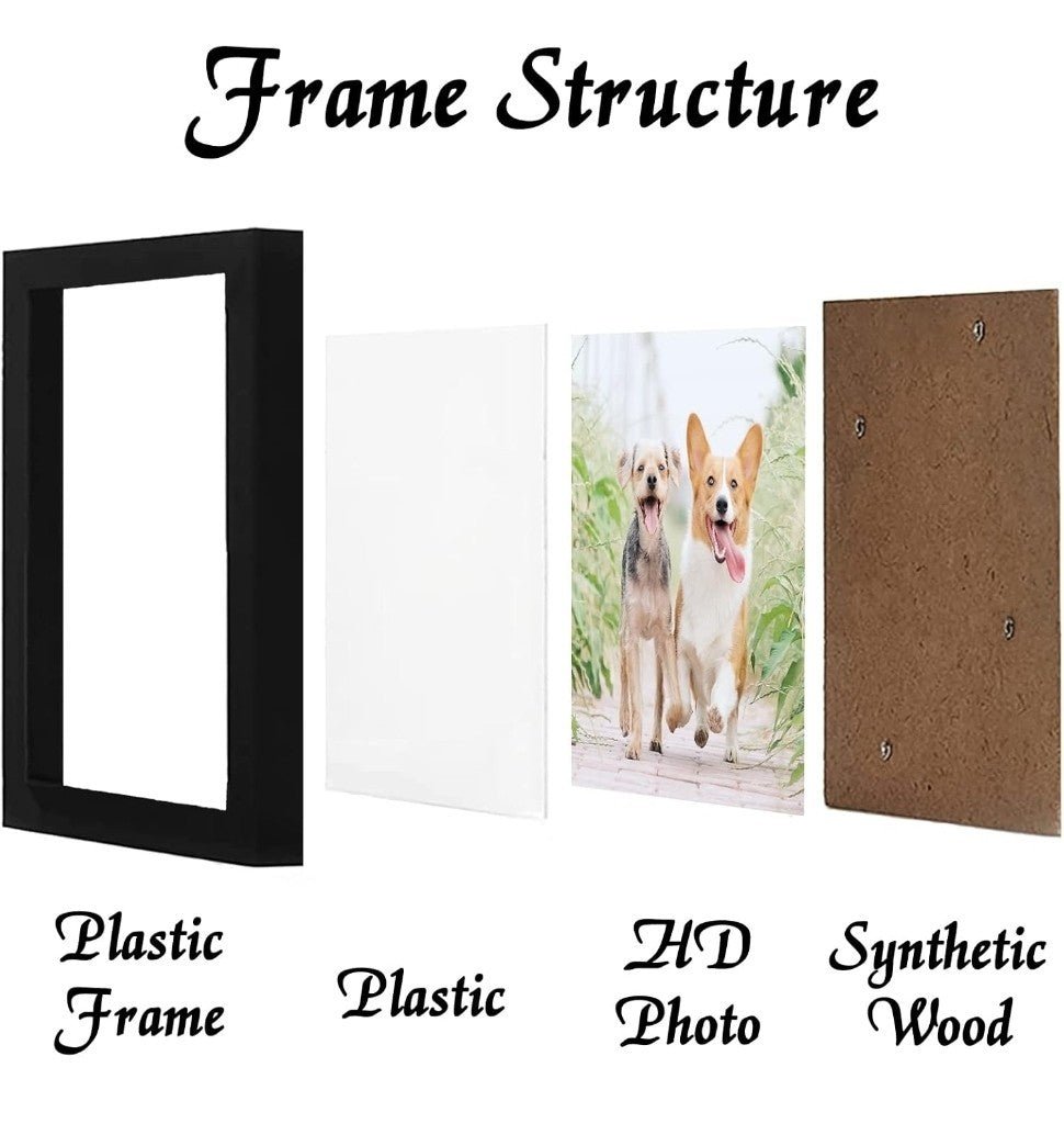 14x14 Picture Frame Set of 2 Black Square Photo Frames High Transparent Wall... - Horizon Endless