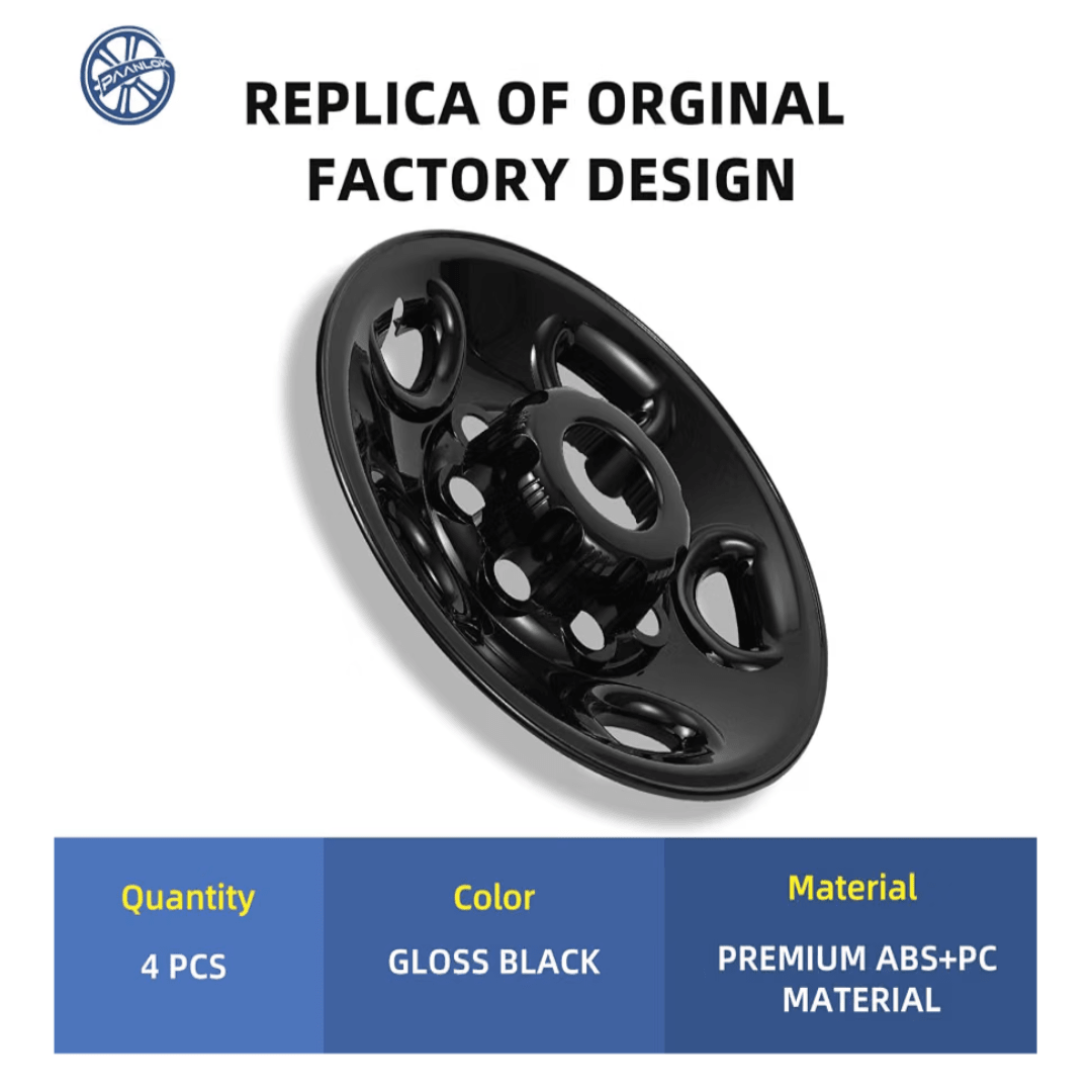 16" Black Wheel Skins 4-Pack for Chevy Express & GMC Savana 2500/3500 (2003-2026) | 8-Lug Steel Wheels - Horizon Endless