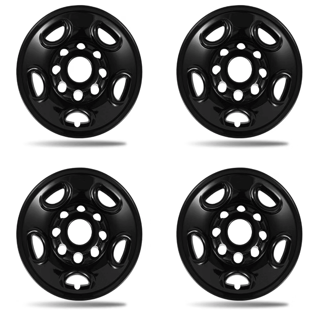 16" Black Wheel Skins 4-Pack for Chevy Express & GMC Savana 2500/3500 (2003-2026) | 8-Lug Steel Wheels - Horizon Endless