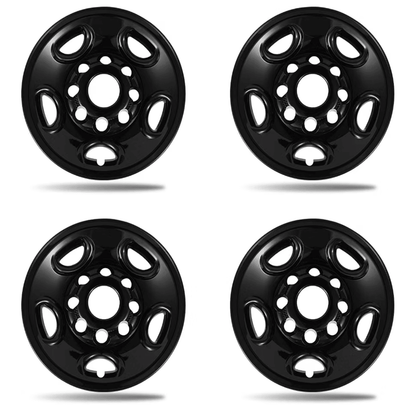 16" Black Wheel Skins 4-Pack for Chevy Express & GMC Savana 2500/3500 (2003-2026) | 8-Lug Steel Wheels - Horizon Endless