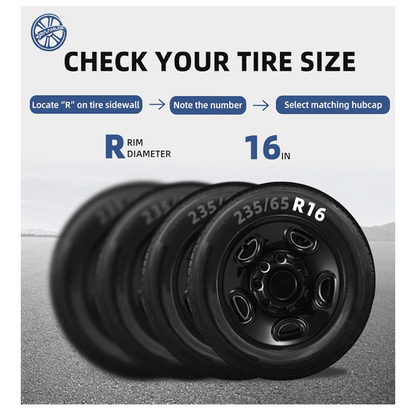 16" Black Wheel Skins 4-Pack for Chevy Express & GMC Savana 2500/3500 (2003-2026) | 8-Lug Steel Wheels - Horizon Endless