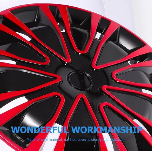 16.45" Red Hub Caps – Dust-Resistant Wheel Covers for Car & SUV, Universal Fit 16" wheel - Horizon Endless