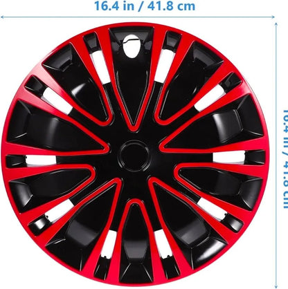 16.45" Red Hub Caps – Dust-Resistant Wheel Covers for Car & SUV, Universal Fit 16" wheel - Horizon Endless
